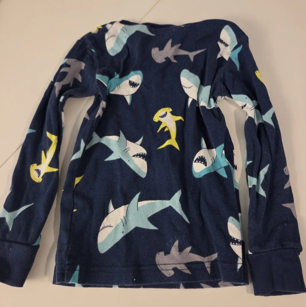 Carter's Navy and Aqua Shark Print Kids Sets - 3T - Picture 3 of 11